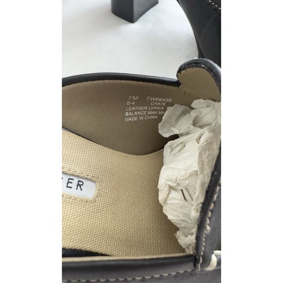 Vintage Y2K Tommy Hilfiger SlipOn Black Leather Chunky Block Heel Shoes W/Box 7M - Picture 8 of 9